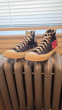 Comme des Garçons Play x Converse Chuck 70 High Top Black Canvas Sneakers
